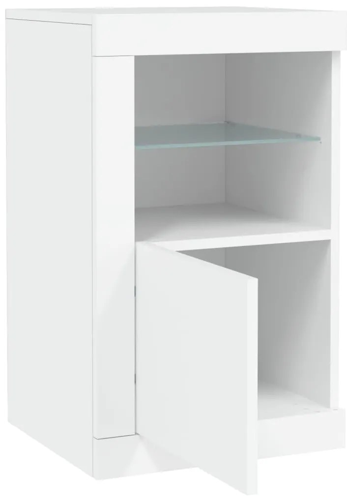 vidaXL Ντουλάπια Βοηθητικά με Φώτα LED 2 τεμ. Λευκά από Επεξεργ. Ξύλο