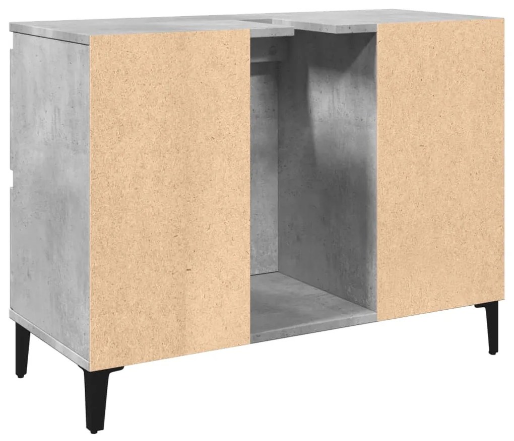 vidaXL Ντουλάπι Νιπτήρα Γκρι Σκυρ. 80 x 33 x 60 εκ. Επεξεργασμένο Ξύλο