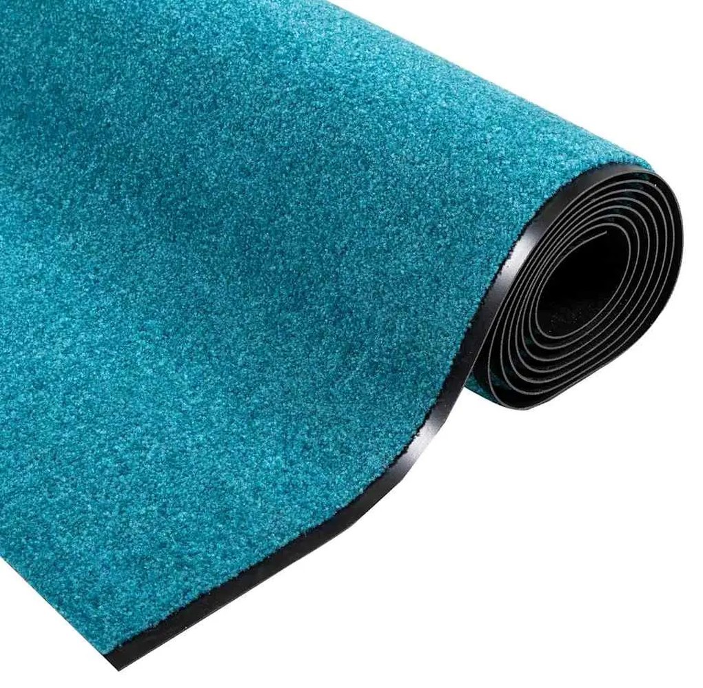 vidaXL Χαλάκι Εξώπορτας Κυανί και Μαύρο 120 x 400 cm