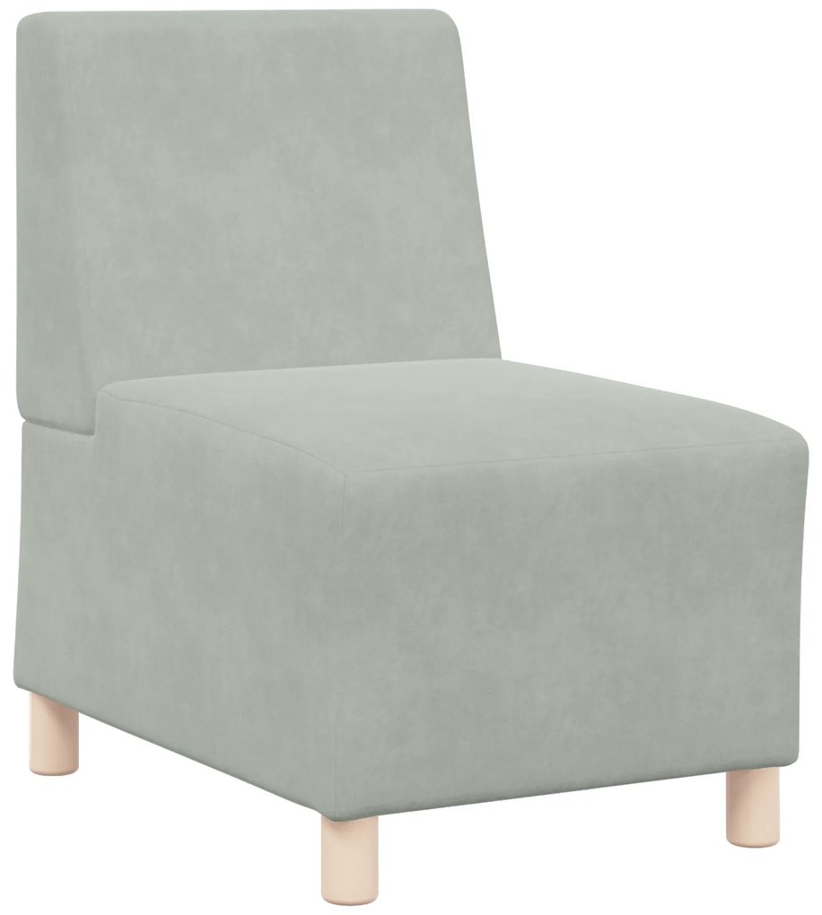 vidaXL Καναπέδες 3 pcs Ανοιχτό γκρι 55 x 74 x 82 εκ. Βελούδο