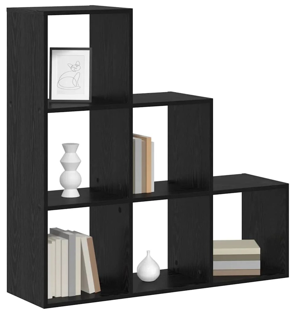 vidaXL Βιβλιοθήκη Μαύρη δρυς 99 x 29 x 99 εκ Επεξεργασμένο ξύλο