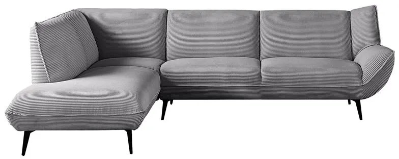 WOODWELL EMERALD Καναπές Σαλονιού Δεξιά Γωνία, Ύφασμα Κοτλέ Γκρι 274x203x82cm H.88cm Ε9419,21