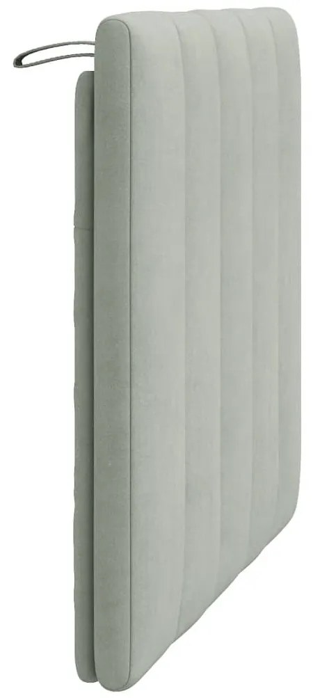 vidaXL Μαξιλάρι για Κεφαλάρι Hanko Ανοιχτό Γκρι 90 εκ. Βελούδο