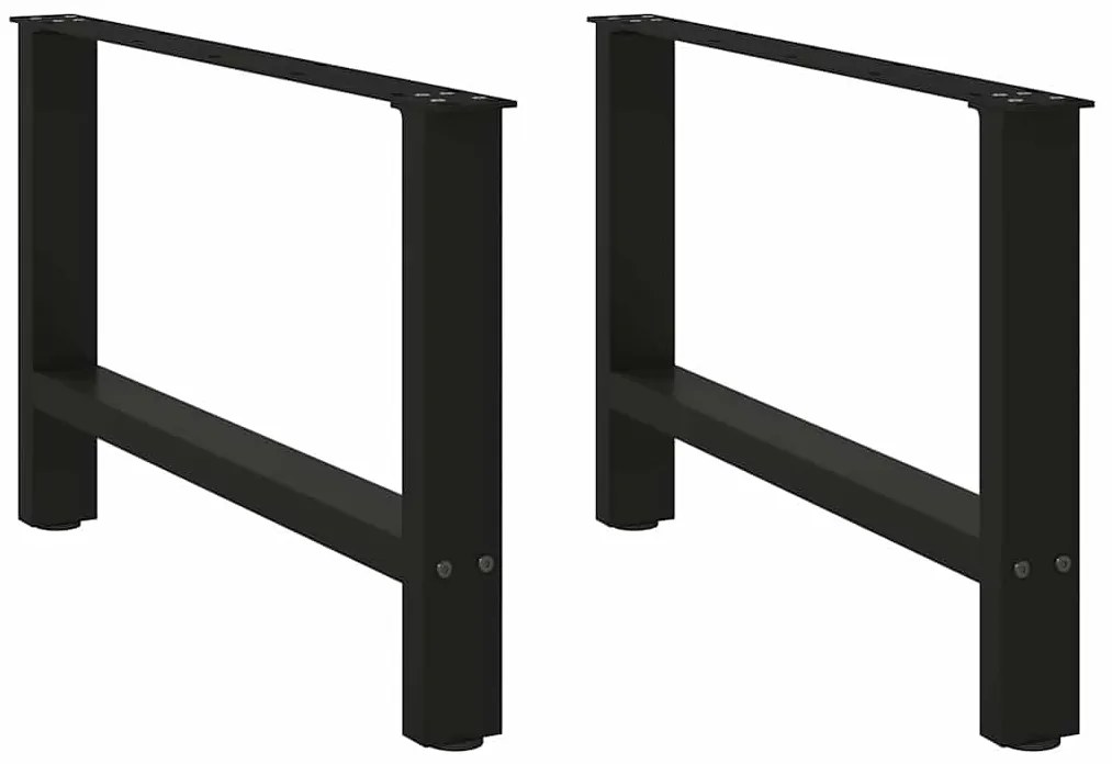 vidaXL Πόδια Σαλονιού 2 τεμ. Μαύρα 70x(42-43) εκ. Ατσάλι