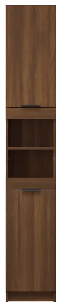 vidaXL Ντουλάπι Μπάνιου Καφέ Δρυς 32x34x188,5 εκ. Επεξεργασμένο Ξύλο