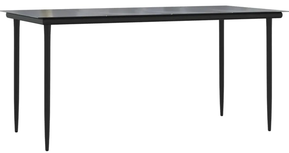 vidaXL Σετ Τραπεζαρίας Κήπου 5 Τεμαχίων Μαύρο Συνθ. Ρατάν με Μαξιλάρια