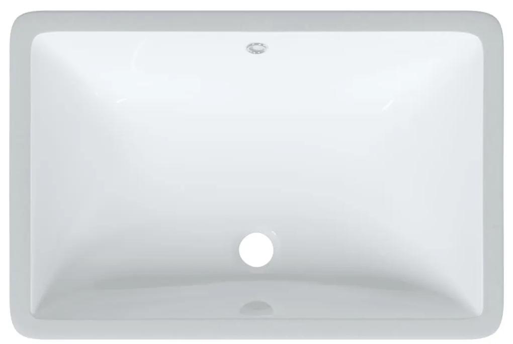 Νιπτήρας Μπάνιου Ορθογώνιος Λευκός 60 x 40 x 21 εκ. Κεραμικός - Λευκό