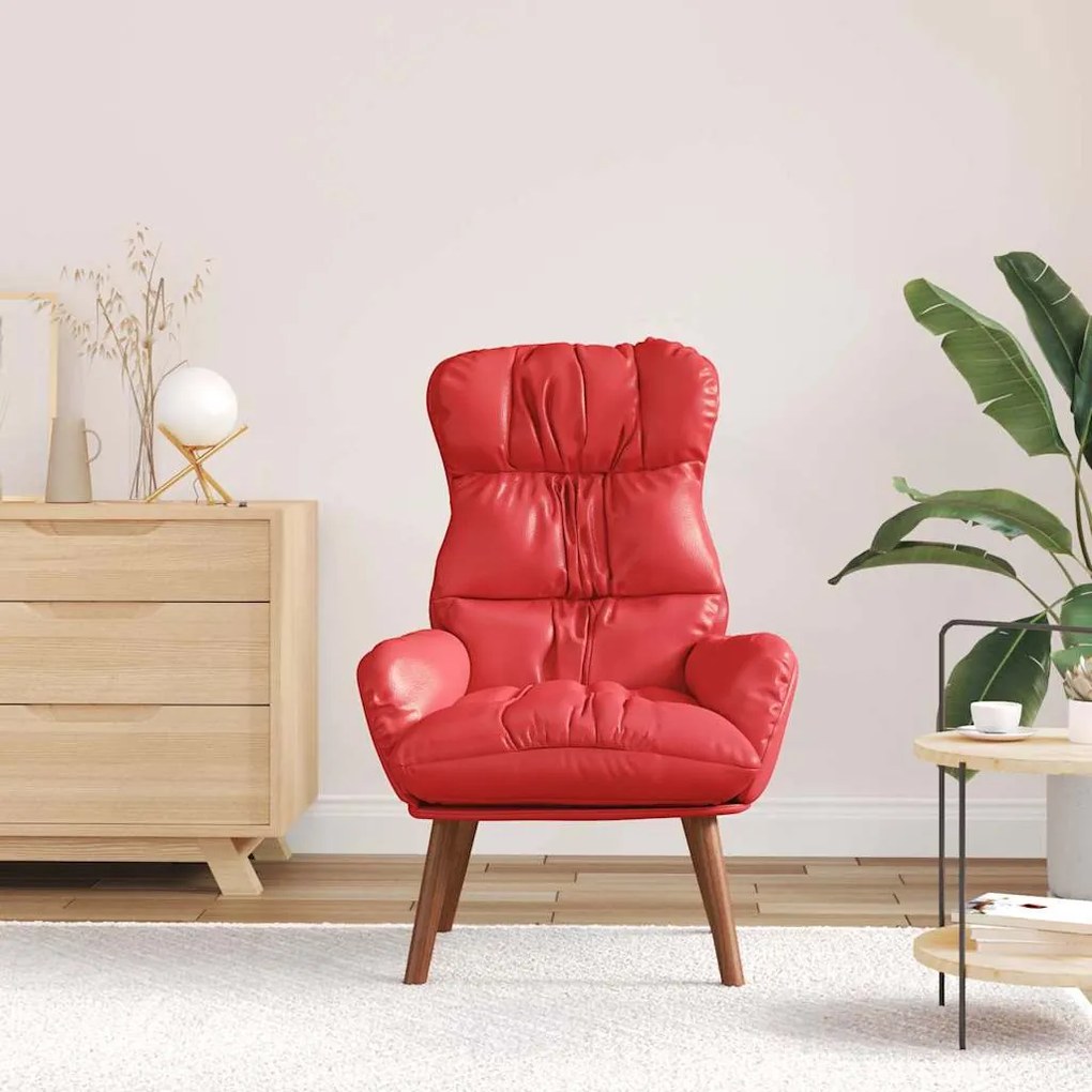 vidaXL Χαλαρωτική Πολυθρόνα Κόκκινο 69 x 74 x 93 εκ. Τεχνητό δέρμα