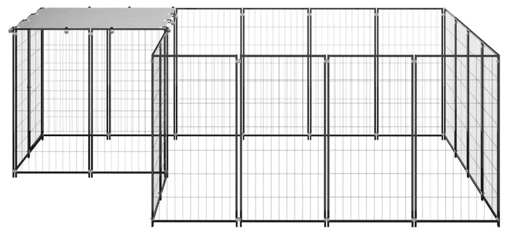 Σπιτάκι Σκύλου Μαύρο 6,05 m² Ατσάλινο   - Μαύρο