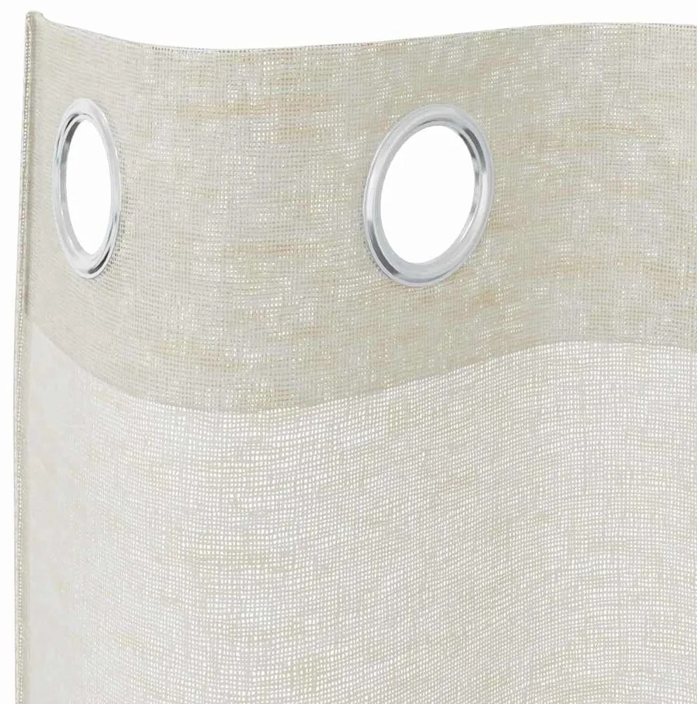 vidaXL Κουρτίνες με κουρτίνες 2 pcs Κρεμ 140x175cm Πολυεστέρας