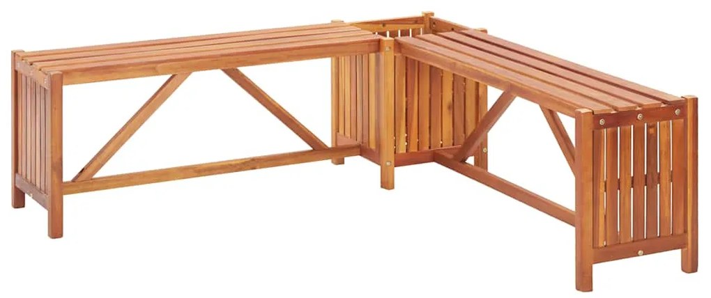 vidaXL Παγκάκι Γωνιακό Κήπου με Γλάστρα 117x117x40 εκ. Ξύλο Ακακίας