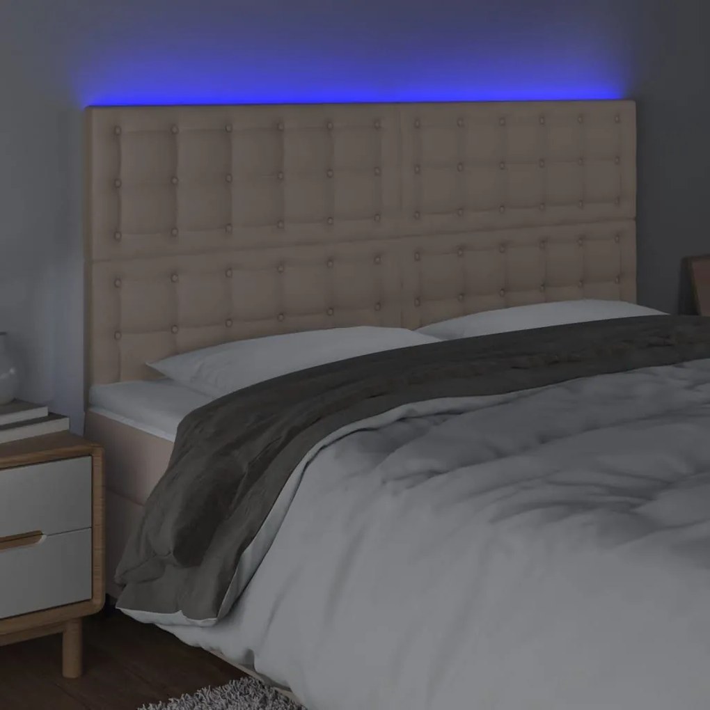 Κεφαλάρι Κρεβατιού LED Καπουτσίνο 160x5x118/128 εκ - Καφέ