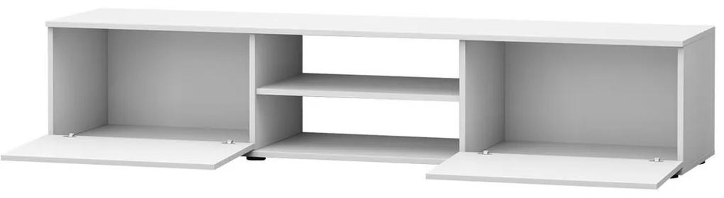Τραπέζι Tv Charlotte E101, Μαύρο, Γυαλιστερό μαύρο, Ο αριθμός των θυρών: 2, 180x37x43cm, 30 kg | Epipla1.gr