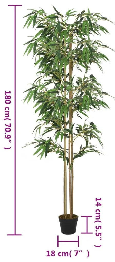vidaXL Δέντρο Μπαμπού Τεχνητό 1216 Κλαδιά Πράσινο 180 εκ.
