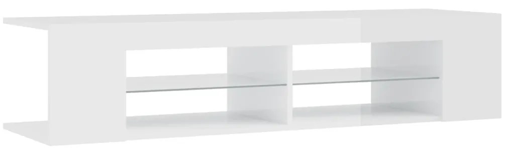 vidaXL Έπιπλο Τηλεόρασης με LED Γυαλιστερό Λευκό 135x39x30 εκ.