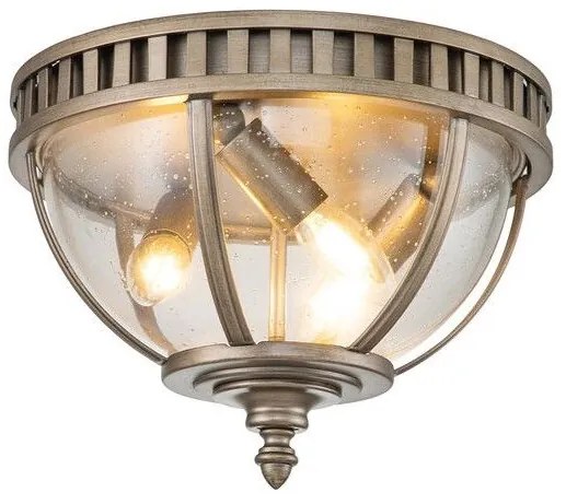 Πλαφονιέρα Φωτιστικό Οροφής 3xE14 IP44 Halleron Elstead Lighting KL-HALLERON-F-BU Μπρονζέ