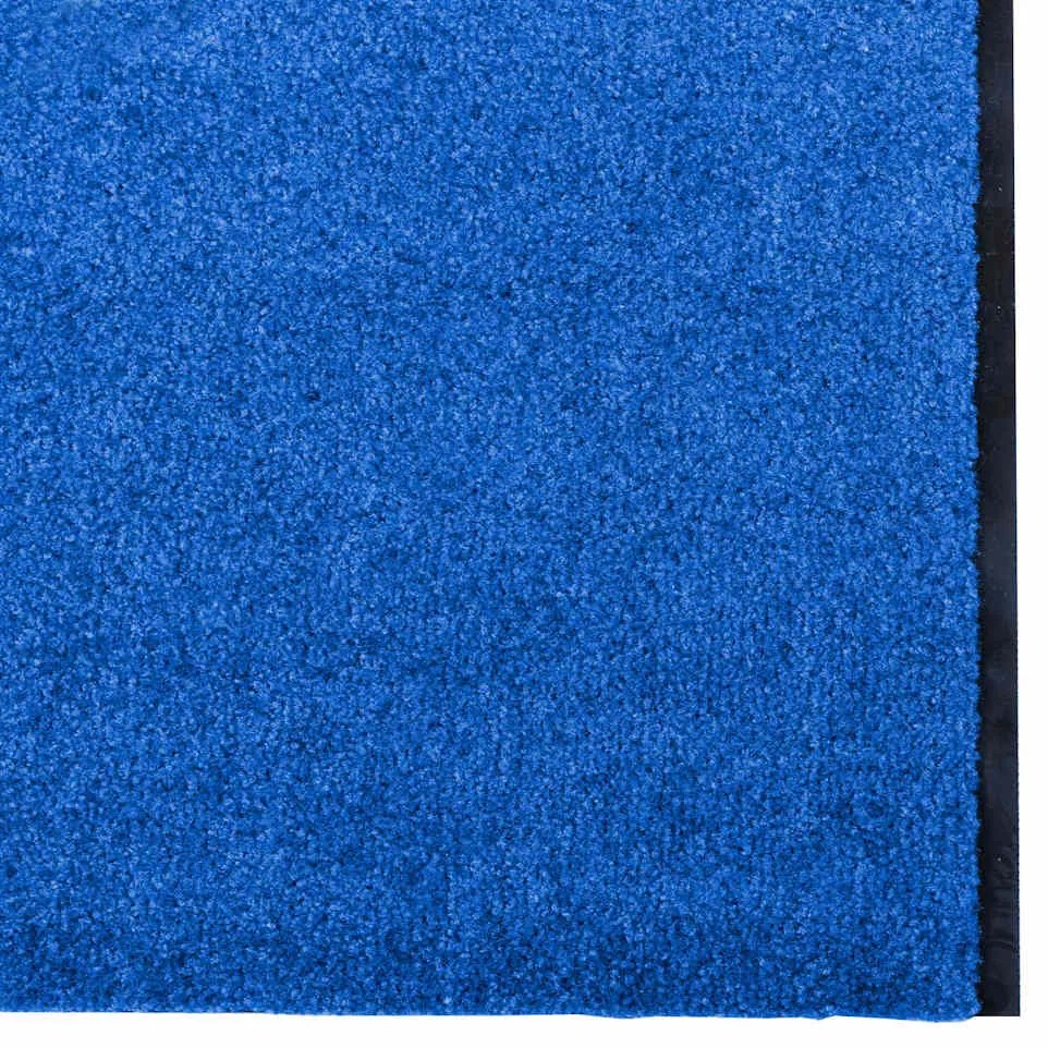 vidaXL Χαλάκι Εξώπορτας Μπλε και Μαύρο 120 x 350 εκ Πολυαμίδιο και PVC