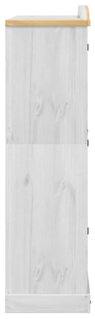 Ντουλάπα Corona Λευκό 151,5x52x186 εκ. από Μασίφ Ξύλο Πεύκου - Λευκό
