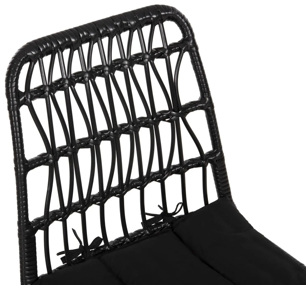 Καρέκλα ALLEGRA C5453.12 Μεταλλική με Μαξιλάρι και Wicker Μαύρο 52x52x83,5Yεκ. 52x52x83.5 εκ.