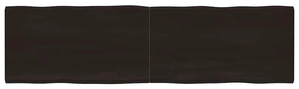 vidaXL Επιφ Τραπεζιού Αν Καφέ 220x60x(2-6)εκ.Ακατέργ. Μασίφ Ξύλο Δρυός