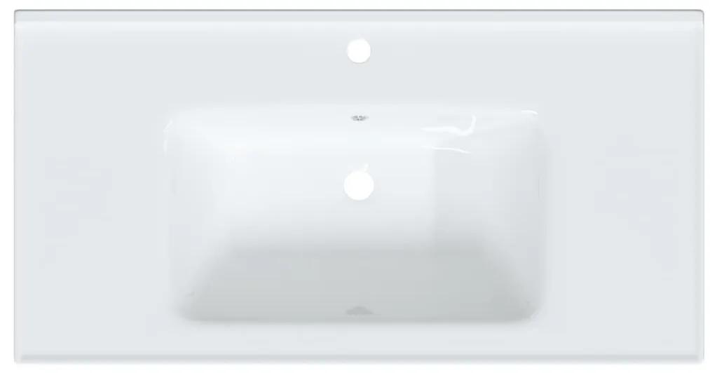 Νιπτήρας Μπάνιου Ορθογώνιος Λευκός 91,5x48x19,5 εκ. Κεραμικός - Λευκό