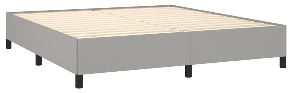 vidaXL Κρεβάτι Boxspring με Στρώμα Ανοιχτό Γκρι 180x200 εκ. Υφασμάτινο