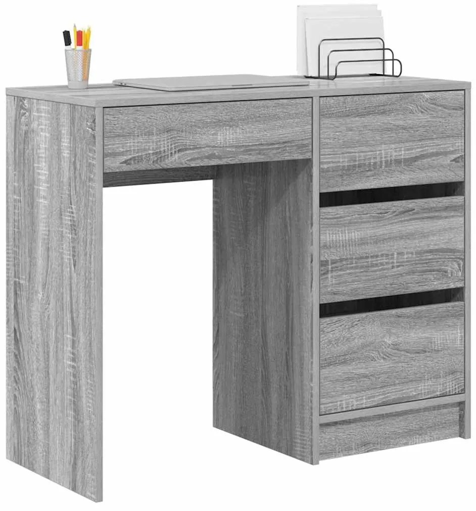 vidaXL Γραφείο Γκρίζο Σονομα 90 x 37.5 x 75 εκ Επεξεργασμένο ξύλο