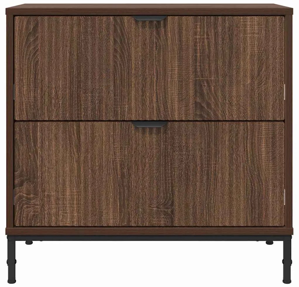vidaXL Κομοδίνο Καφέ δρυς 63.5 x 36 x 61 εκ Επεξεργασμένο ξύλο