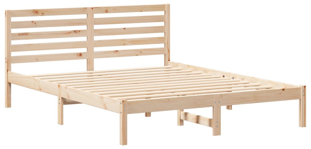 vidaXL Σκελετός Κρεβατιού Καφέ 150 x 200 cm Συμπαγές ξύλο πεύκου