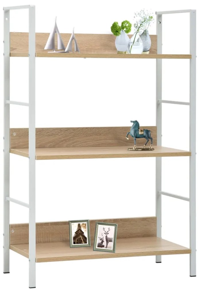 vidaXL Ραφιέρα 3 Επιπέδων Δρυς 60x27,6x90,5 εκ. Επεξεργασμένο Ξύλο