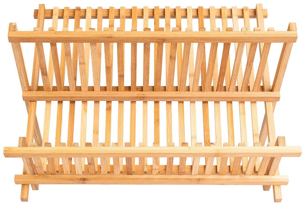 Πιατοθήκη Bamboo Essentials ΑναΔιπλόύμενη 2 Επιπέδων 42X27.5X38cm - Estia