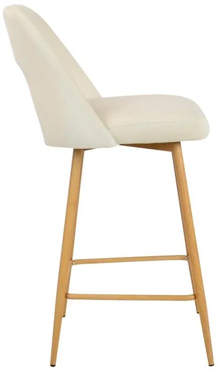 Σκαμπό μπαρ Murde μπεζ βελούδο ύφασμα και μεταλλικά πόδια σε φυσικό 47x52x96εκ. 2αδα 47x52x96 εκ.