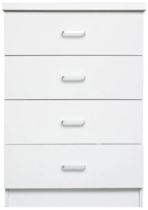 DRAWER Συρταριέρα με 4 Συρτάρια, Απόχρωση Άσπρο 60x40x80cm Ε7396,1