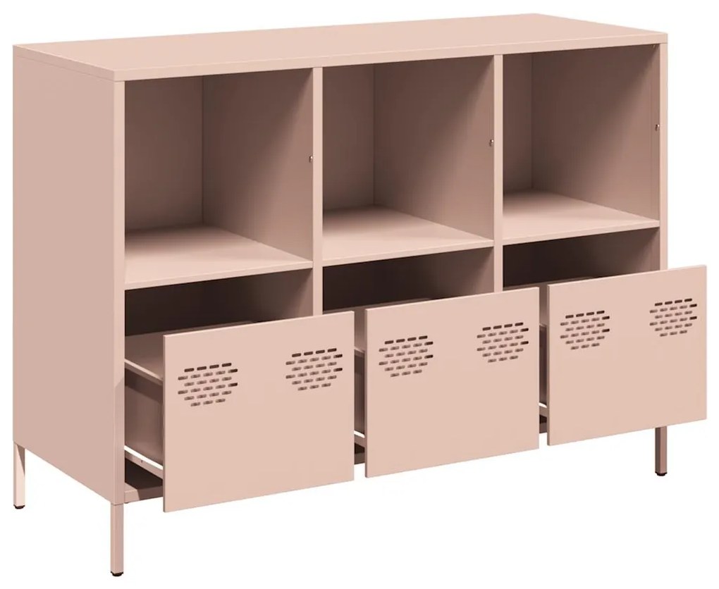vidaXL Ντουλάπι Ροζ 101,5x39x73,5 εκ. από Χάλυβα Ψυχρής Έλασης