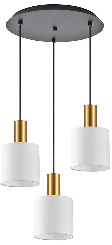 Φωτιστικό Οροφής Τρίφωτο Homelighting 77-8600 Gold/White