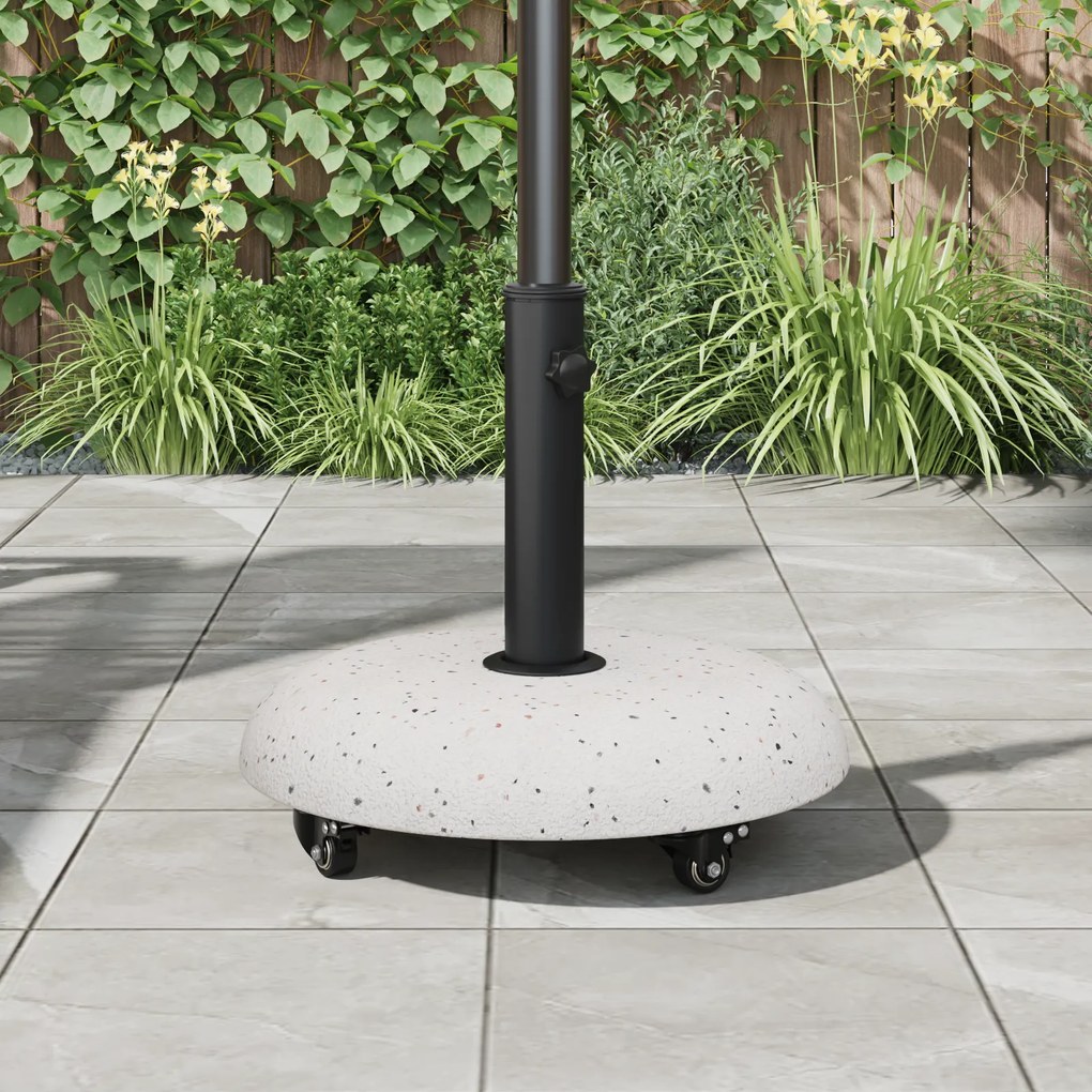 vidaXL Βάση parasol για πόλους 37/42/52/58mm, Λευκό Σκυρόδεμα.