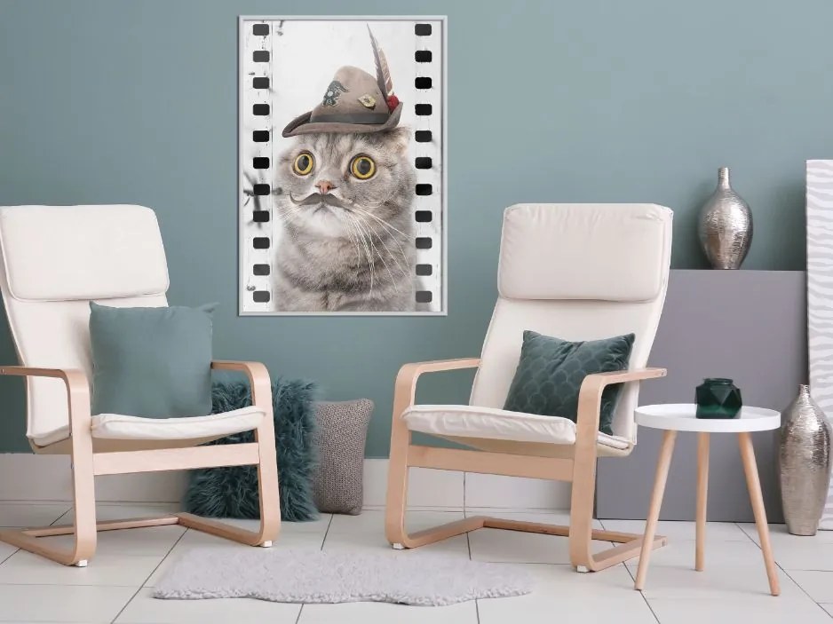 Αφίσα - Dressed Up Cat - 40x60 - Χρυσό - Χωρίς πασπαρτού