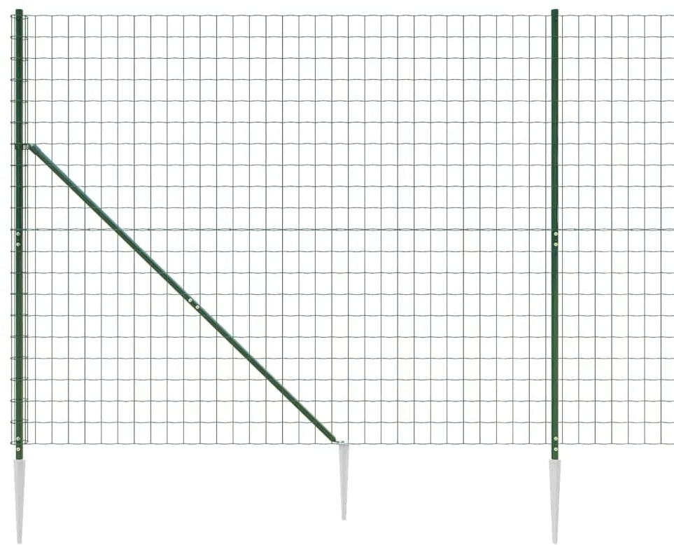 vidaXL Συρματόπλεγμα Περίφραξης Πράσινο 1,4 x 10 μ. με Καρφωτές Βάσεις