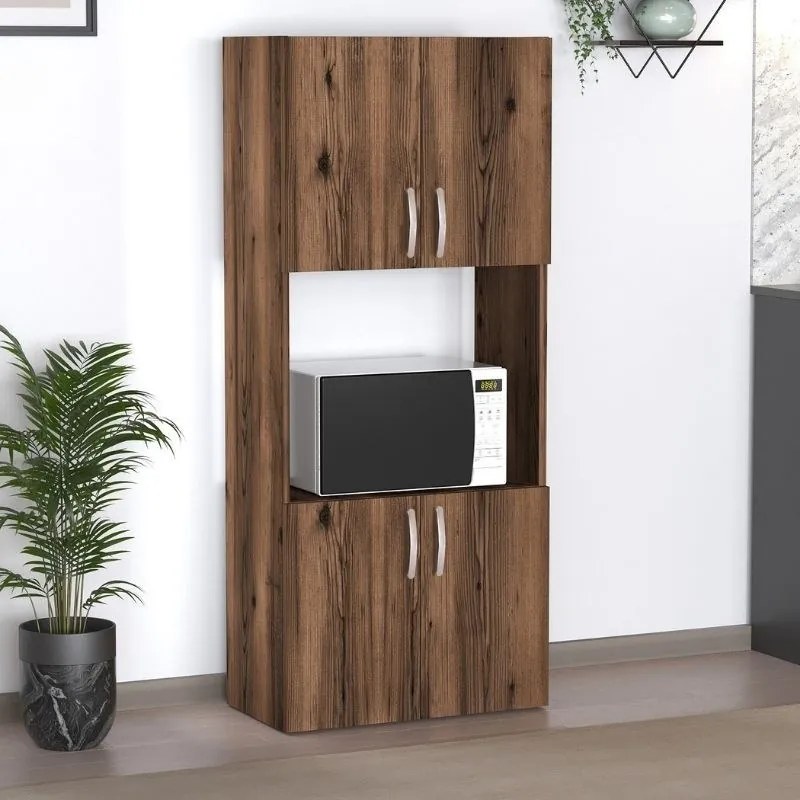 Megapap Ντουλάπα Κουζίνας Armado Καπνιστή Καρυδιά 60x32x140εκ.