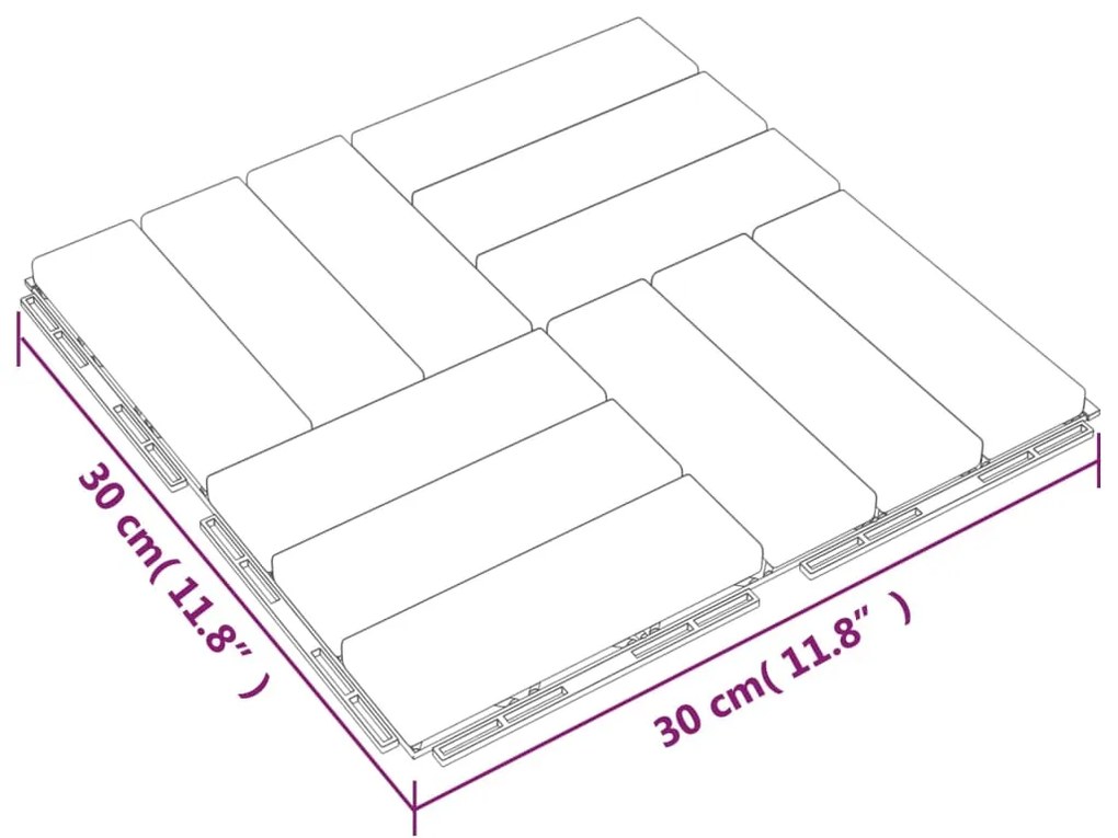 ΠΛΑΚΑΚΙΑ DECK 20 ΤΕΜ. 30 X 30 ΕΚ. ΑΠΟ ΜΑΣΙΦ ΞΥΛΟ TEAK 3152104