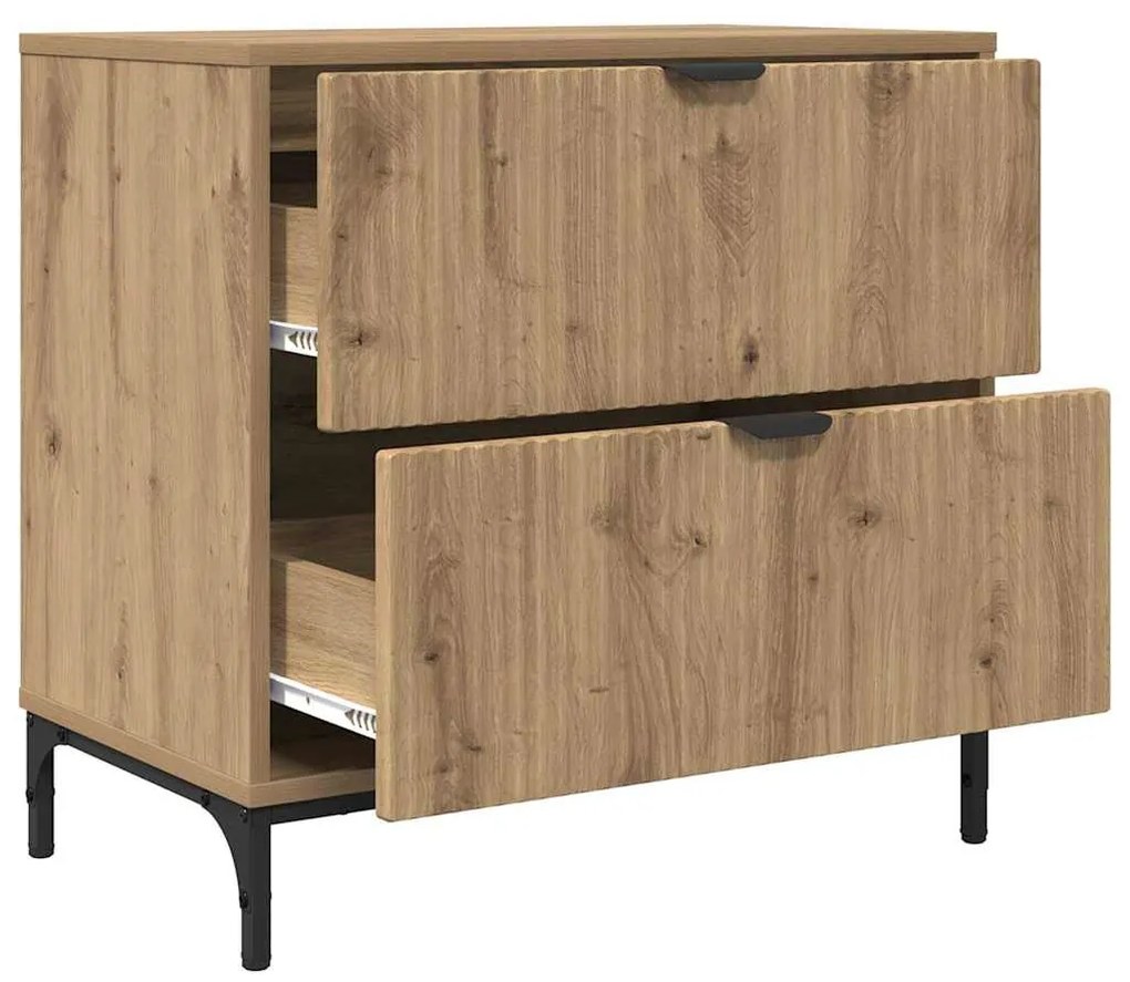 vidaXL Κομοδίνο artisan δρυς 63.5 x 36 x 61 εκ Επεξεργασμένο ξύλο