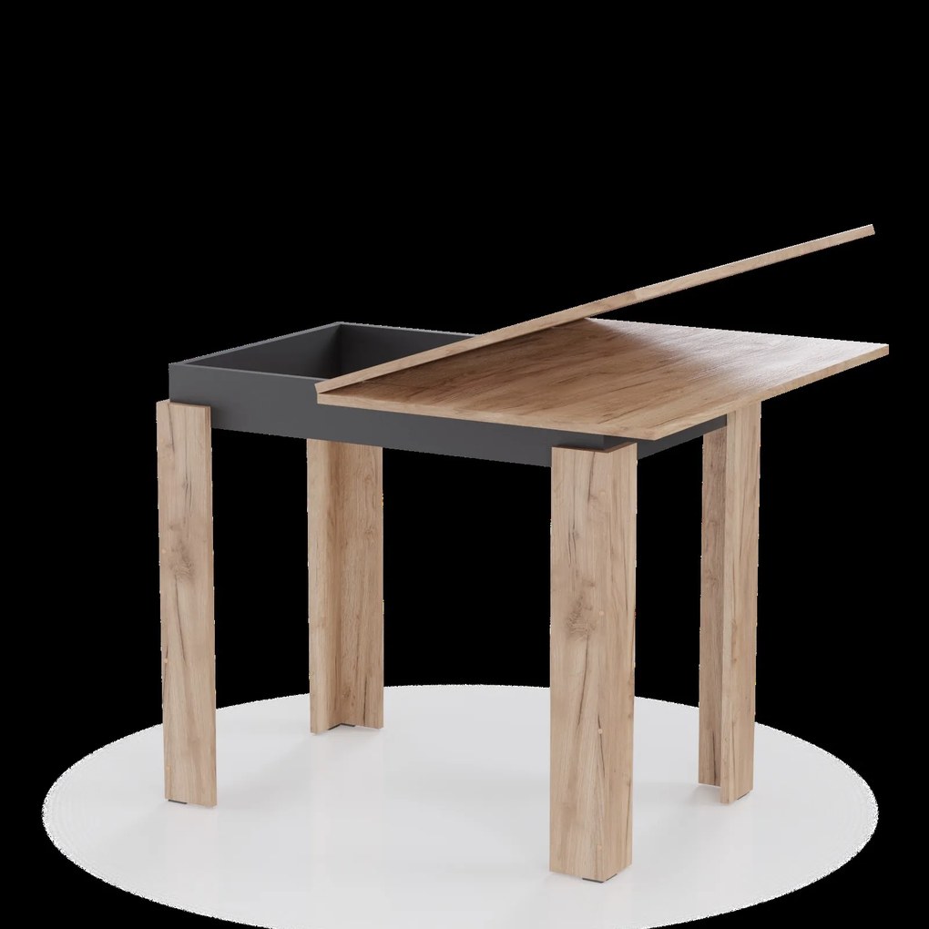 Τραπέζι Κουζίνας Family Χρυσό Δρυς-Ανθρακί 90x60x77cm - GR-TAB90 - GR-TAB90
