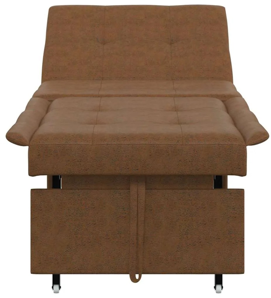 vidaXL Κρεβάτι καναπές Καφέ 194 x 67 x 82 εκ Υφασμα Huahua