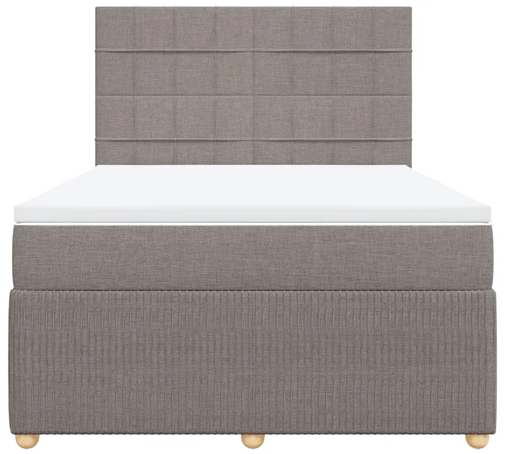 vidaXL Κρεβάτι Boxspring με Στρώμα Taupe 160x200 εκ. Υφασμάτινο