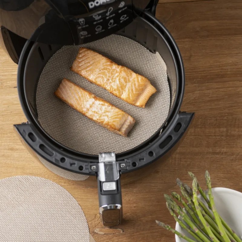 Σετ τακάκια για Air Fryer NoStik 1EEE774, 2 τμχ, 23,5/25,5 cm, Επαναχρησιμοποιήσιμα, Μπεζ