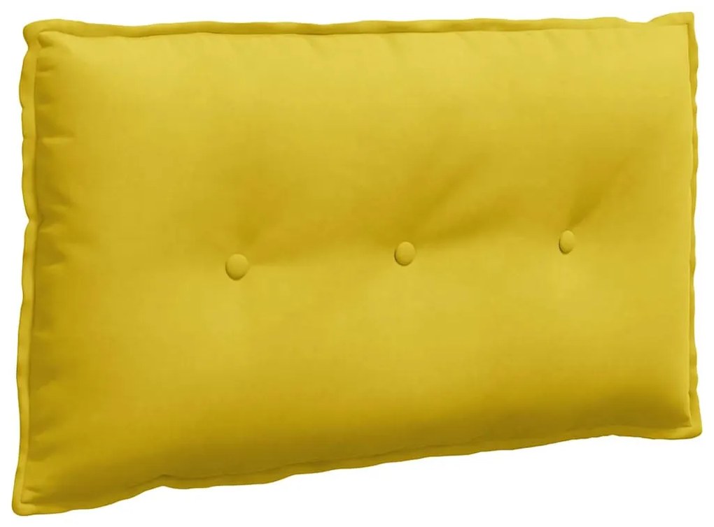 vidaXL Μαξιλάρι Πλάτης Κίτρινο 80 x 50 cm Υφασμάτινο Κορντουρά