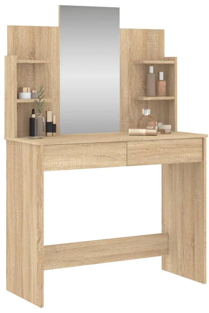 vidaXL Μπουντουάρ με Καθρέφτη Sonoma Δρυς 96 x 39 x 142 εκ.
