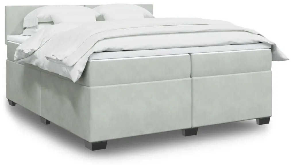 ΚΡΕΒΑΤΙ BOXSPRING ΜΕ ΣΤΡΩΜΑ ΑΝΟΙΧΤΟ ΓΚΡΙ 200X200 ΕΚ. ΒΕΛΟΥΔΙΝΟ 3288696