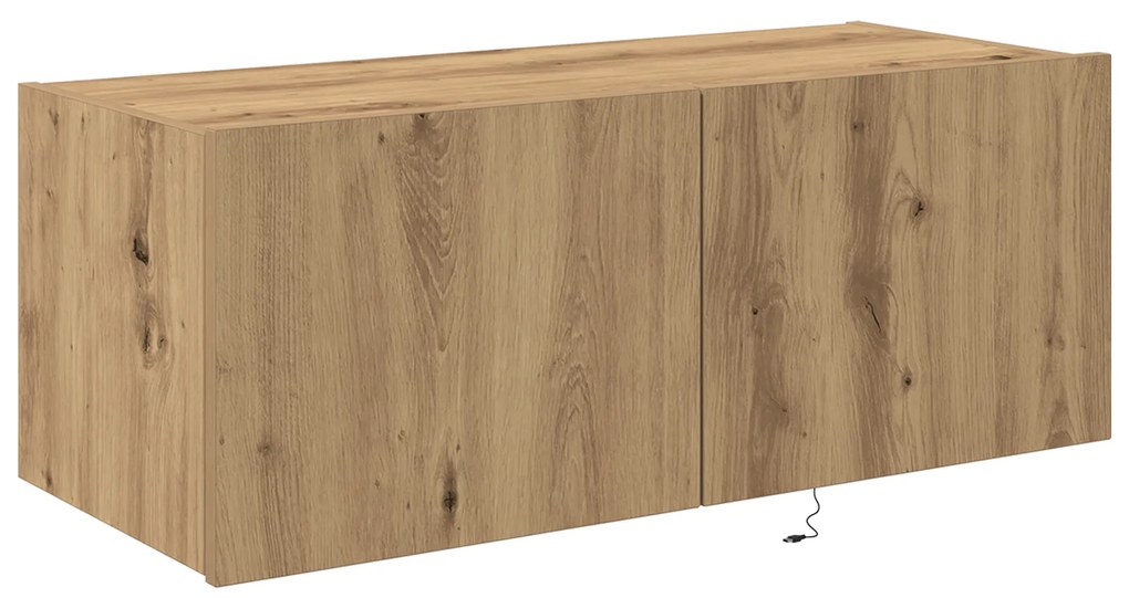 vidaXL Ντουλάπα TV με Φώτα LED Artisan Oak 80x35x31 εκ.