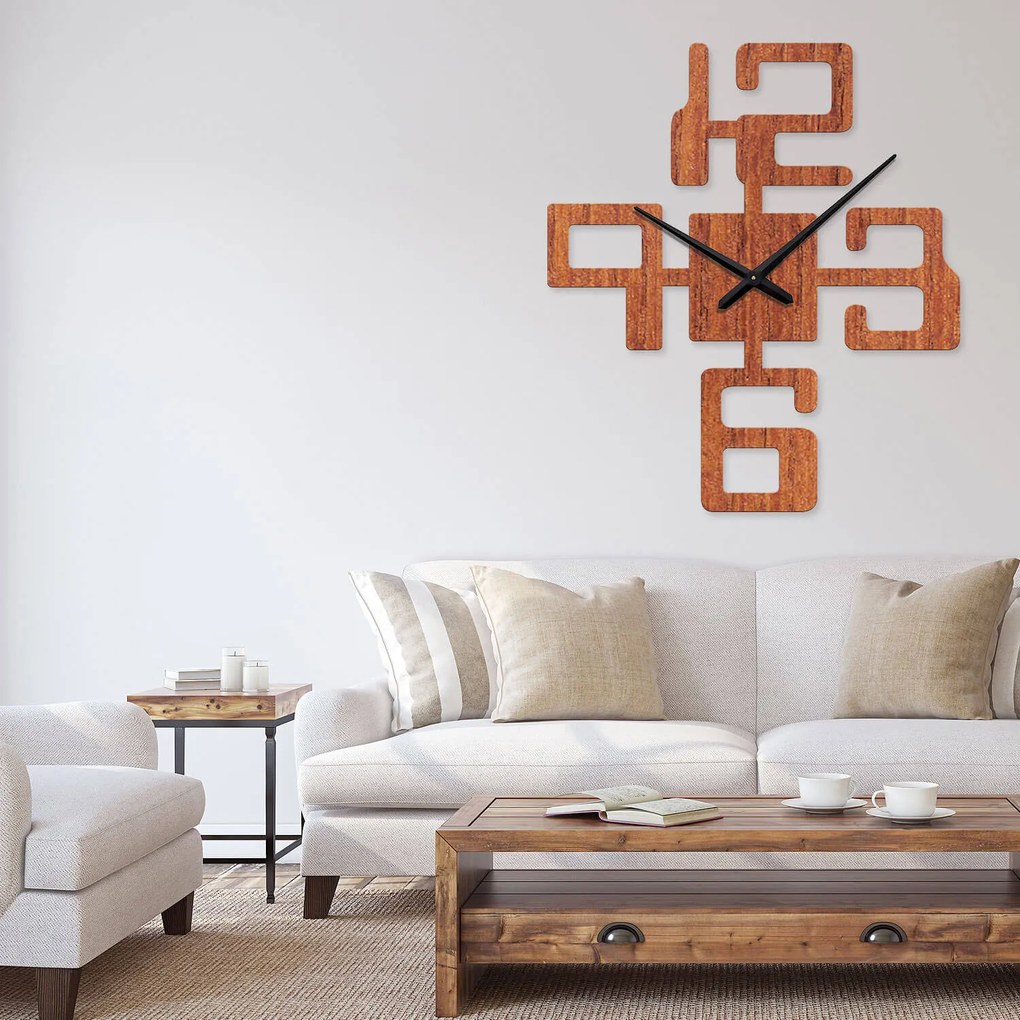 Ρολόι τοίχου  εσωτερικού χώρου ξύλινο clock6 - Clock6-Μαόνι, 1mx1m